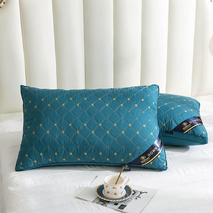 91家纺网 家纺一手货源 找家纺 佳尚枕芯 2025新款满天星立体枕芯直播跑量款礼品枕绗绣枕酒店枕立体羽丝绒枕头枕芯 立体满天星-兰