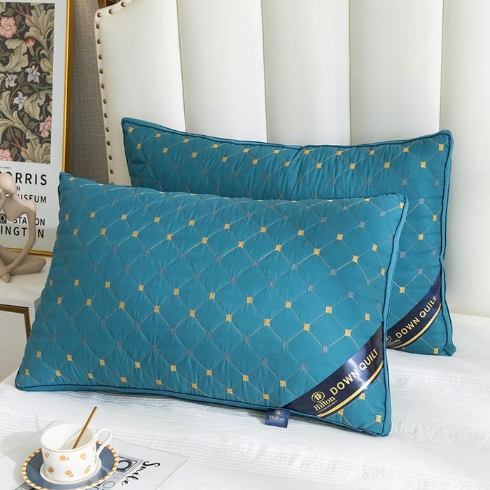 91家纺网 家纺一手货源 找家纺 佳尚枕芯 2025新款满天星立体枕芯直播跑量款礼品枕绗绣枕酒店枕立体羽丝绒枕头枕芯 立体满天星-兰