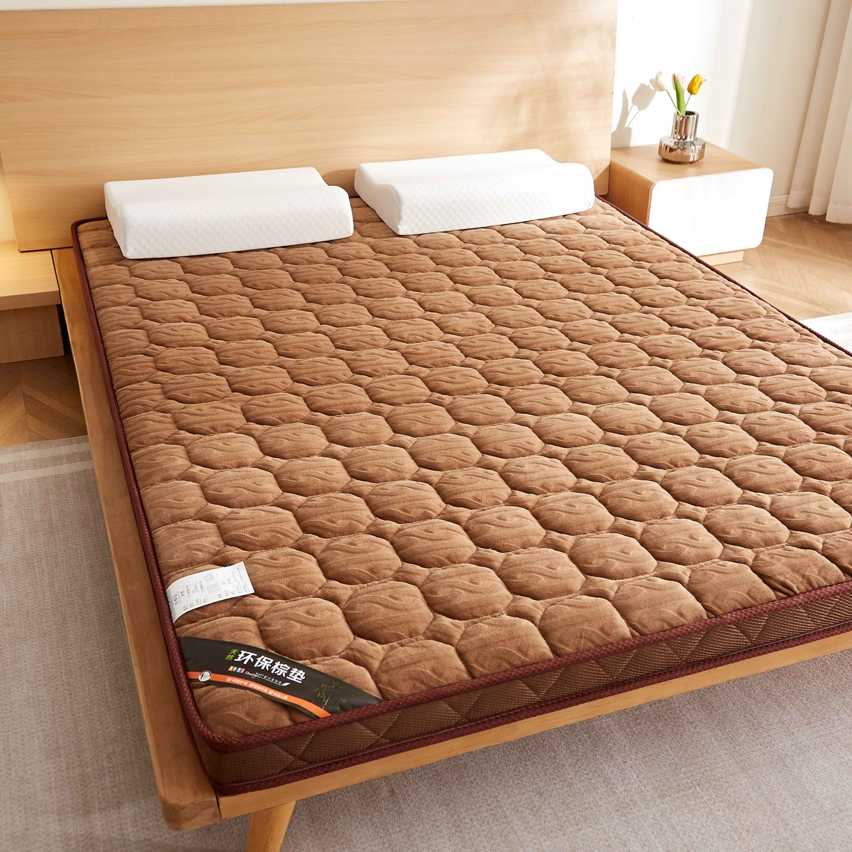 91家纺网 家纺一手货源 找家纺 时奥家纺 2025新款宝宝绒环保椰棕床垫 10分棕+1分乳胶(12cm)