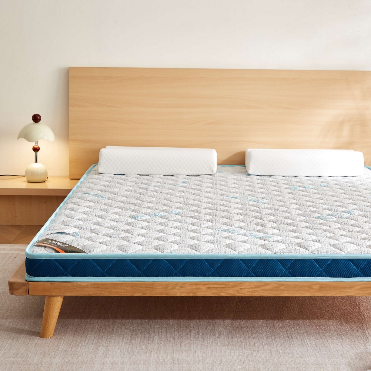 91家纺网 家纺一手货源 找家纺 （总）时奥家纺 2025新款亲肤3E椰棕泰国乳胶床垫-格调蓝