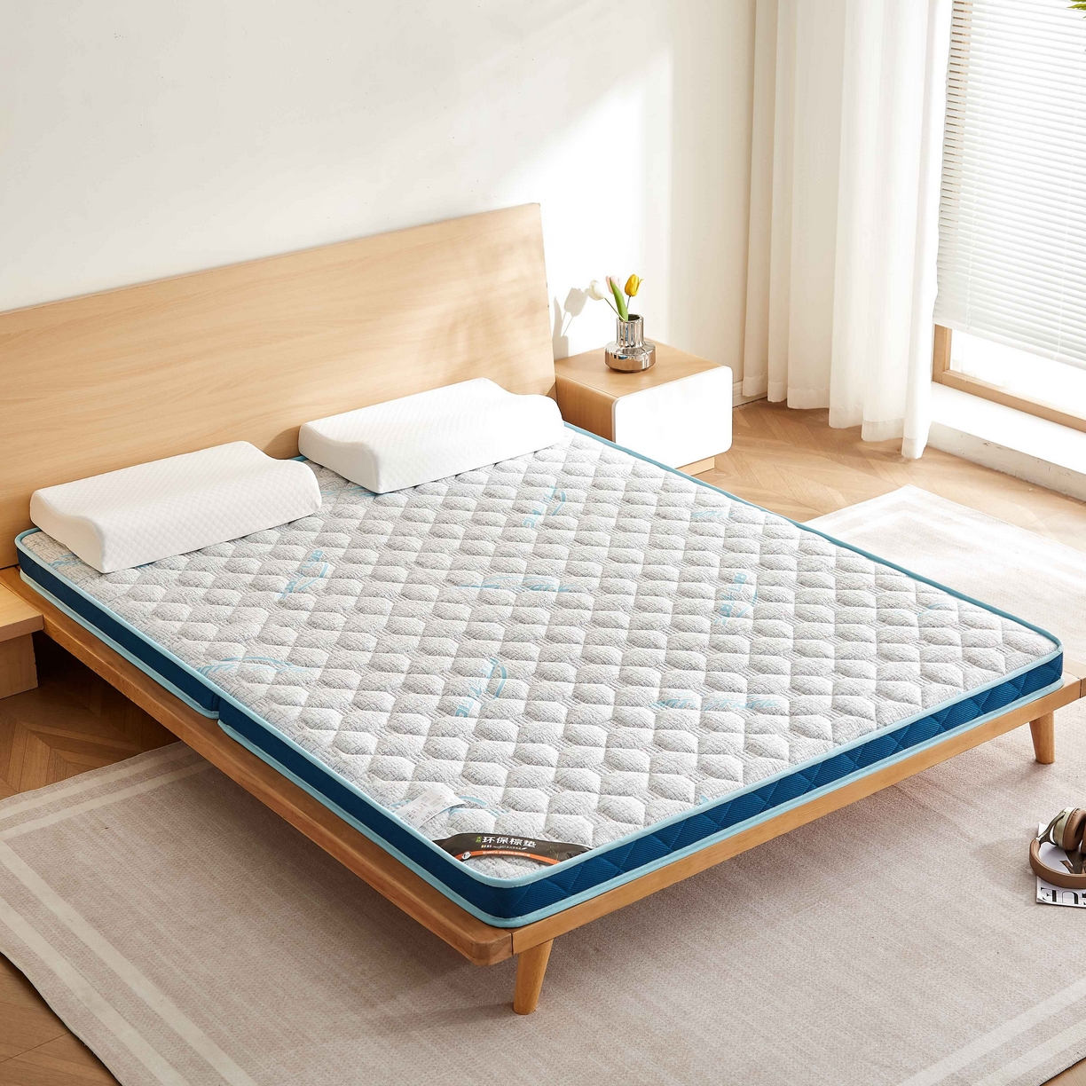 91家纺网 家纺一手货源 找家纺 （总）时奥家纺 2025新款亲肤3E椰棕泰国乳胶床垫-格调蓝