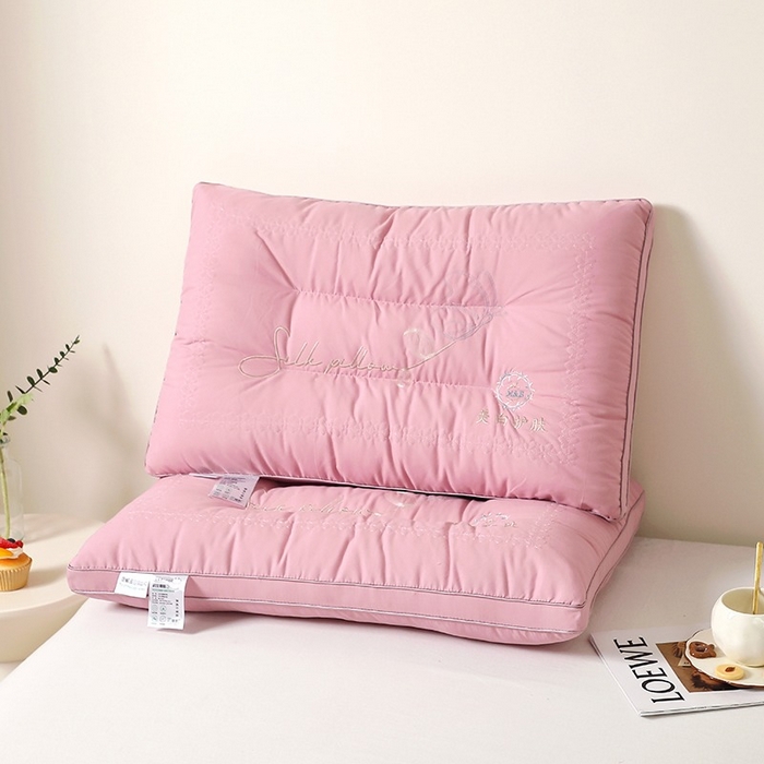 91家纺网 家纺一手货源 找家纺 （总）佳尚枕芯 2025新款美白亲肤刺绣羽丝定型枕护颈枕枕头枕芯