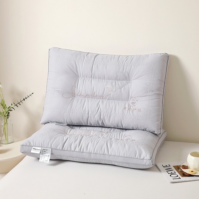 91家纺网 家纺一手货源 找家纺 （总）佳尚枕芯 2025新款美白亲肤刺绣羽丝定型枕护颈枕枕头枕芯