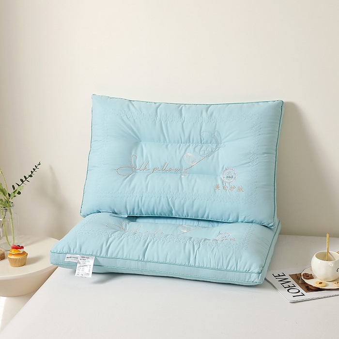 91家纺网 家纺一手货源 找家纺 （总）佳尚枕芯 2025新款美白亲肤刺绣羽丝定型枕护颈枕枕头枕芯