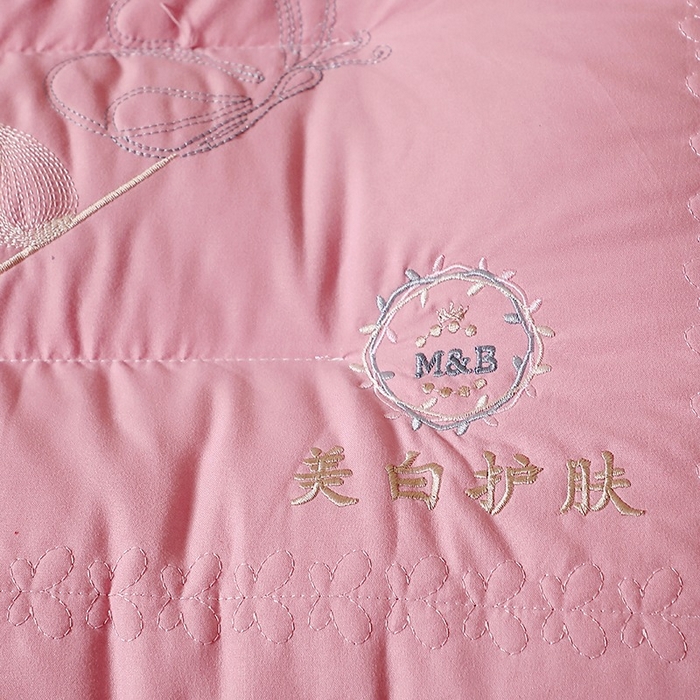 91家纺网 家纺一手货源 找家纺 佳尚枕芯 2025新款美白亲肤刺绣羽丝定型枕护颈枕枕头枕芯 护颈美 肤定型枕-粉色