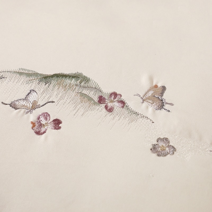 91家纺网 家纺一手货源 找家纺 佳尚枕芯 2025新款亲肤刺绣羽丝枕糯糯棉国风刺绣山水画枕芯枕头 山水画白色