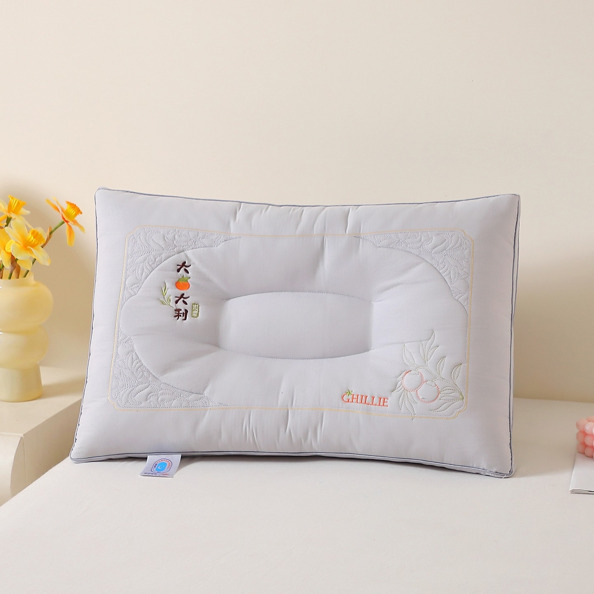 佳尚枕芯 2025新款亲肤木棉大桔大利枕头枕芯 大桔大利-灰色