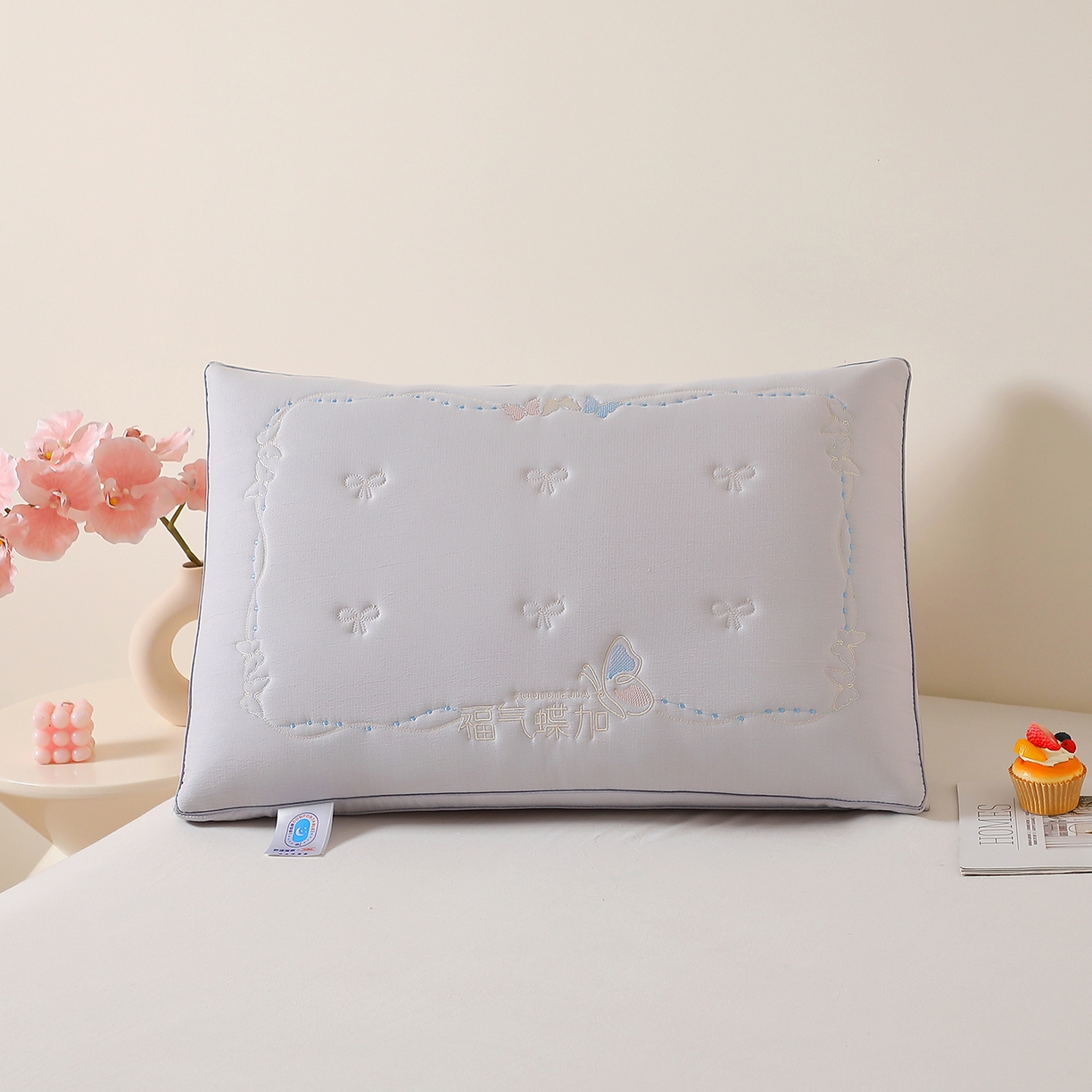 91家纺网 家纺一手货源 找家纺 （总）佳尚枕芯 2025新款亲肤木棉福气蝶加枕头枕芯