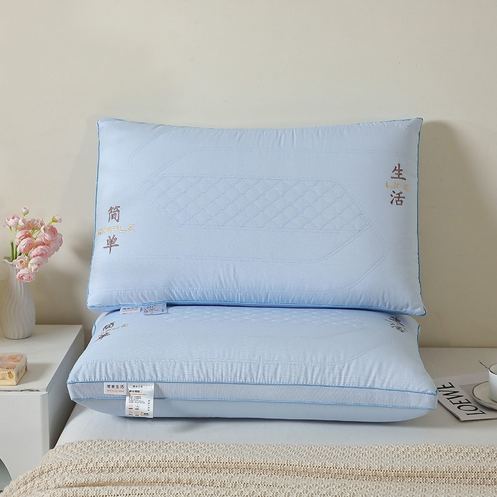 91家纺网 家纺一手货源 找家纺 佳尚枕芯 2025新款亲肤舒适立体云柔释压简单生活枕头枕芯 蓝色
