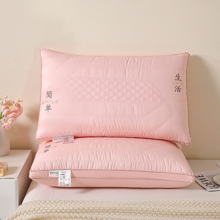 佳尚枕芯 2025新款亲肤舒适立体云柔释压简单生活枕头枕芯 粉色
