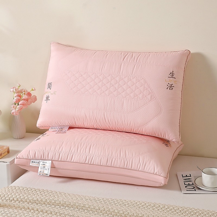 91家纺网 家纺一手货源 找家纺 佳尚枕芯 2025新款亲肤舒适立体云柔释压简单生活枕头枕芯 粉色