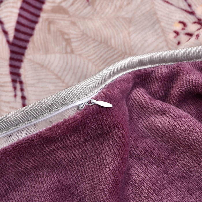 91家纺网 家纺一手货源 找家纺 赛丽雅 2025新款牛奶绒床裙四件套8-9斤法莱绒直播爆款日产2万套 丛草集-紫