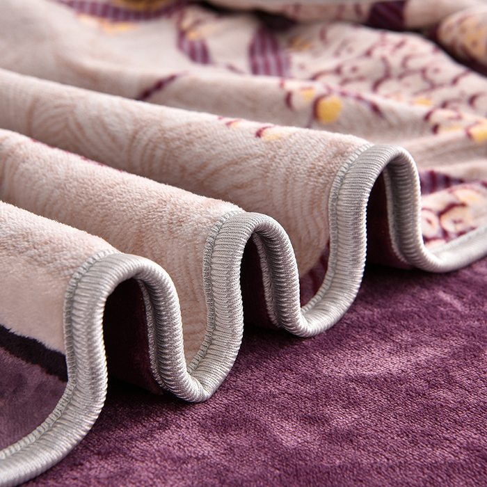 91家纺网 家纺一手货源 找家纺 赛丽雅 2025新款牛奶绒床裙四件套8-9斤法莱绒直播爆款日产2万套 丛草集-紫