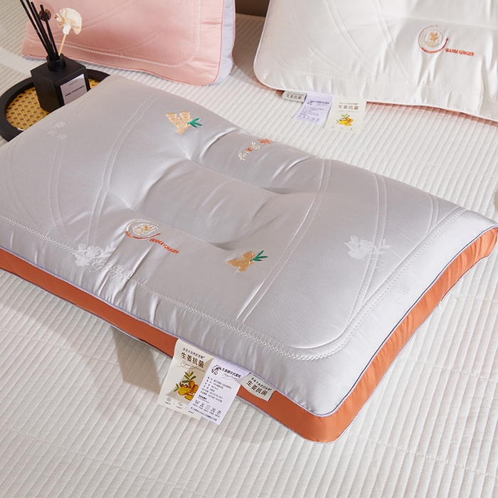 91家纺网 家纺一手货源 找家纺 佳尚枕芯 2025新款亲肤舒适莫代尔生姜抗菌枕羽丝绒枕头枕芯 灰色