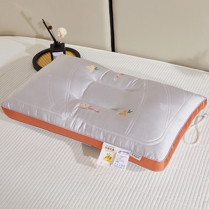 91家纺网 家纺一手货源 找家纺 佳尚枕芯 2025新款亲肤舒适莫代尔生姜抗菌枕羽丝绒枕头枕芯 灰色