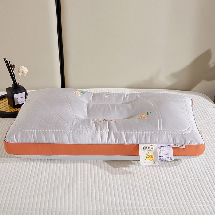 91家纺网 家纺一手货源 找家纺 佳尚枕芯 2025新款亲肤舒适莫代尔生姜抗菌枕羽丝绒枕头枕芯 灰色