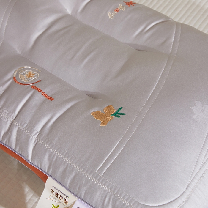 91家纺网 家纺一手货源 找家纺 佳尚枕芯 2025新款亲肤舒适莫代尔生姜抗菌枕羽丝绒枕头枕芯 灰色