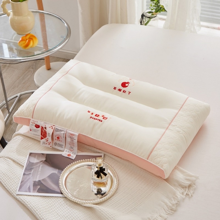 佳尚枕芯 2025新款亲肤舒适莫代尔生姜抗菌枕羽丝绒枕头枕芯 石榴红了