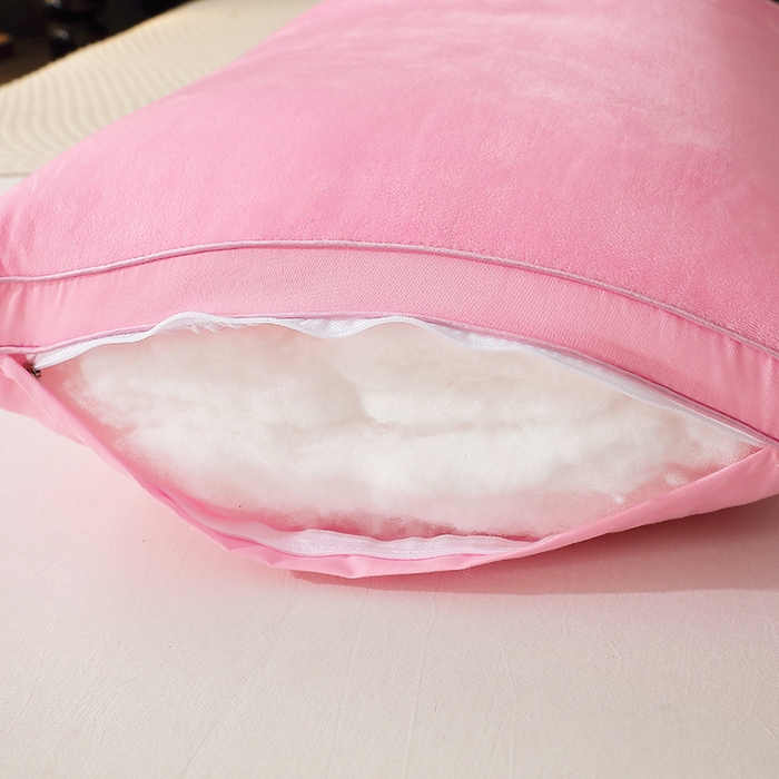 91家纺网 家纺一手货源 找家纺 佳尚枕芯 2025新款秋冬水晶绒保暖蓄热保暖绒枕头枕芯 水晶绒保暖蓄热枕-粉色