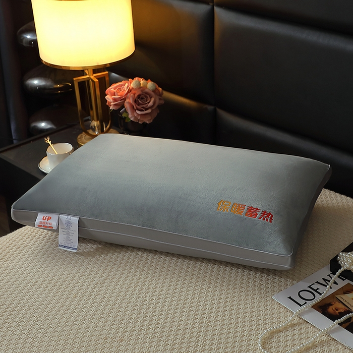 91家纺网 家纺一手货源 找家纺 佳尚枕芯 2025新款秋冬水晶绒保暖蓄热保暖绒枕头枕芯 水晶绒保暖蓄热枕-灰色