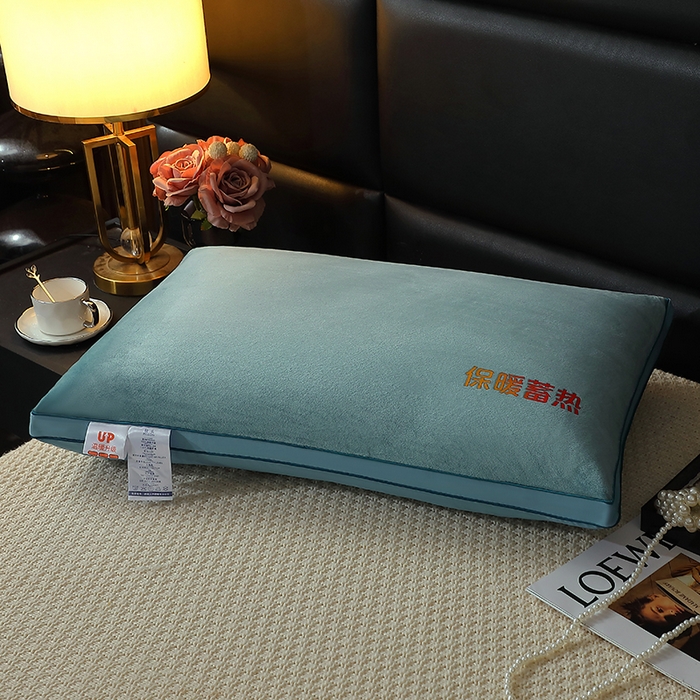 91家纺网 家纺一手货源 找家纺 佳尚枕芯 2025新款秋冬水晶绒保暖蓄热保暖绒枕头枕芯 水晶绒保暖蓄热枕-绿色