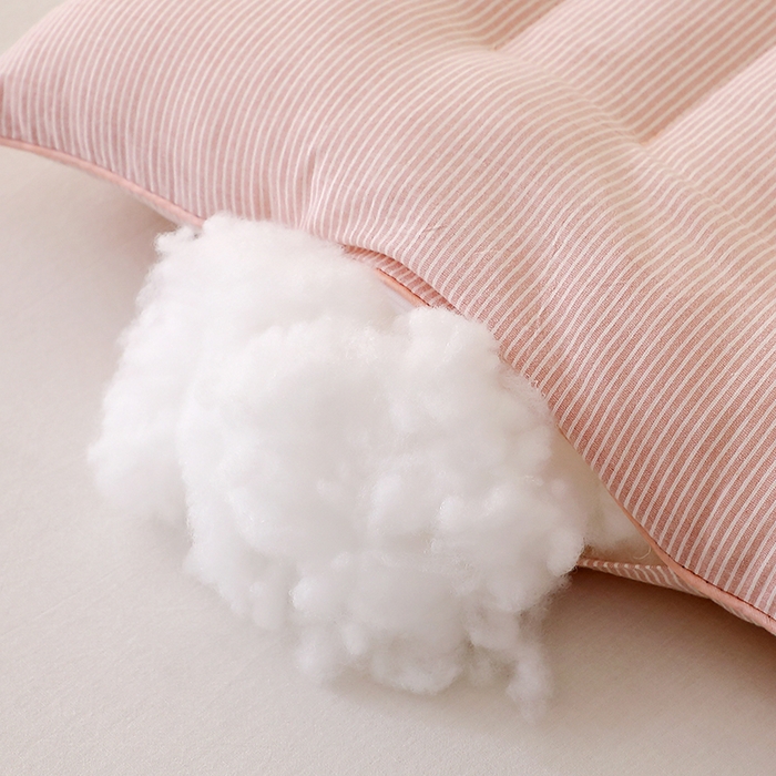 91家纺网 家纺一手货源 找家纺 佳尚枕芯 2025新款水洗棉棉里棉外条纹定型枕枕头枕芯 棉里棉外条纹低枕-粉色