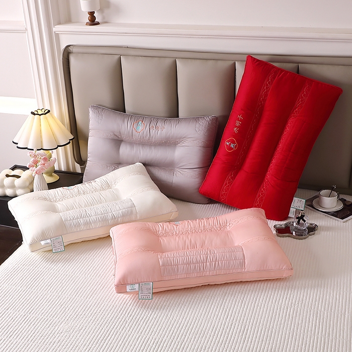 91家纺网 家纺一手货源 找家纺 （总）佳尚枕芯 2025新款天然决明子定型护颈枕头红色婚庆枕芯枕头