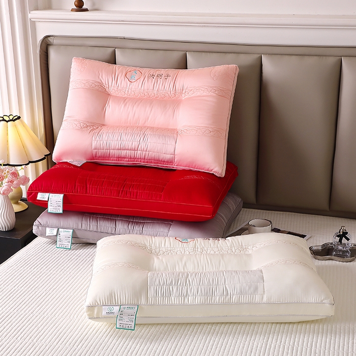 91家纺网 家纺一手货源 找家纺 （总）佳尚枕芯 2025新款天然决明子定型护颈枕头红色婚庆枕芯枕头