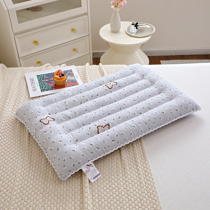 91家纺网 家纺一手货源 找家纺 佳尚枕芯 2025新款小碎花印花定型枕舒适枕枕头枕芯 印花定型枕-蝴蝶结-蓝