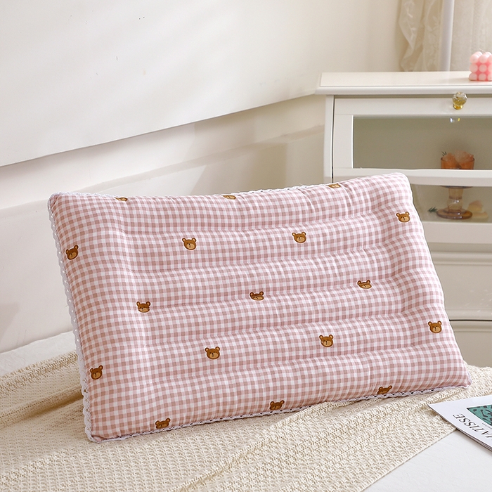 佳尚枕芯 2025新款小碎花印花定型枕舒适枕枕头枕芯 印花定型枕-小熊-粉