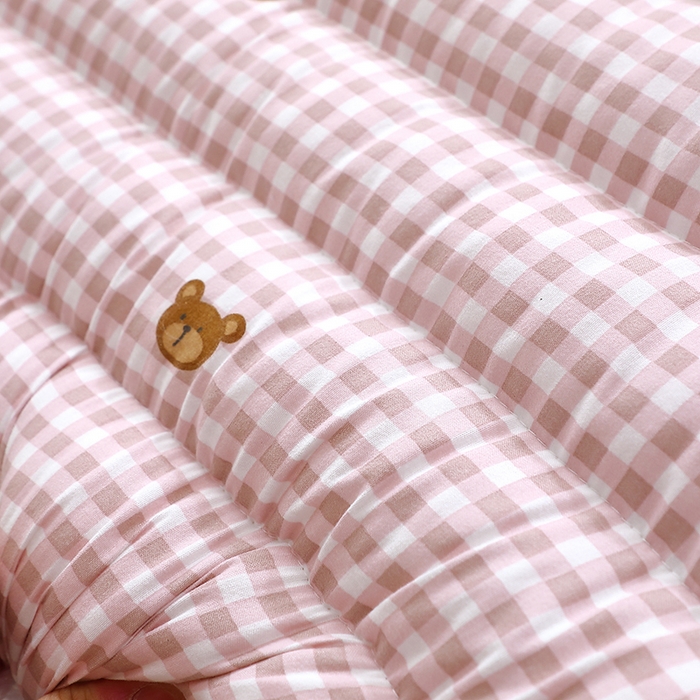 91家纺网 家纺一手货源 找家纺 佳尚枕芯 2025新款小碎花印花定型枕舒适枕枕头枕芯 印花定型枕-小熊-粉