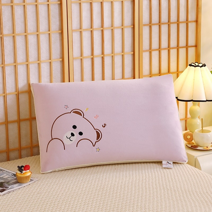 佳尚枕芯 2025新款新品宝宝绒可爱卡通枕枕头枕芯-顽皮熊 宝宝绒顽皮熊-紫色