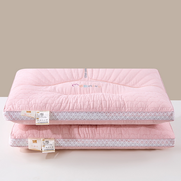 91家纺网 家纺一手货源 找家纺 佳尚枕芯 2025新款雪尼绒亲肤舒适深睡眠枕芯舒适护颈枕分区枕枕头枕芯 粉色