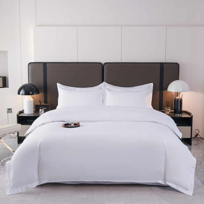 91家纺网 家纺一手货源 找家纺 （总）罗菲尼酒店用品 2025新款高仿棉150克磨毛加厚酒店专用纯白四件套