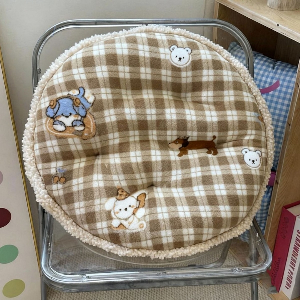 91家纺网 家纺一手货源 找家纺 （总）番茄+2025秋冬新款牛奶绒卡通蒲团坐垫