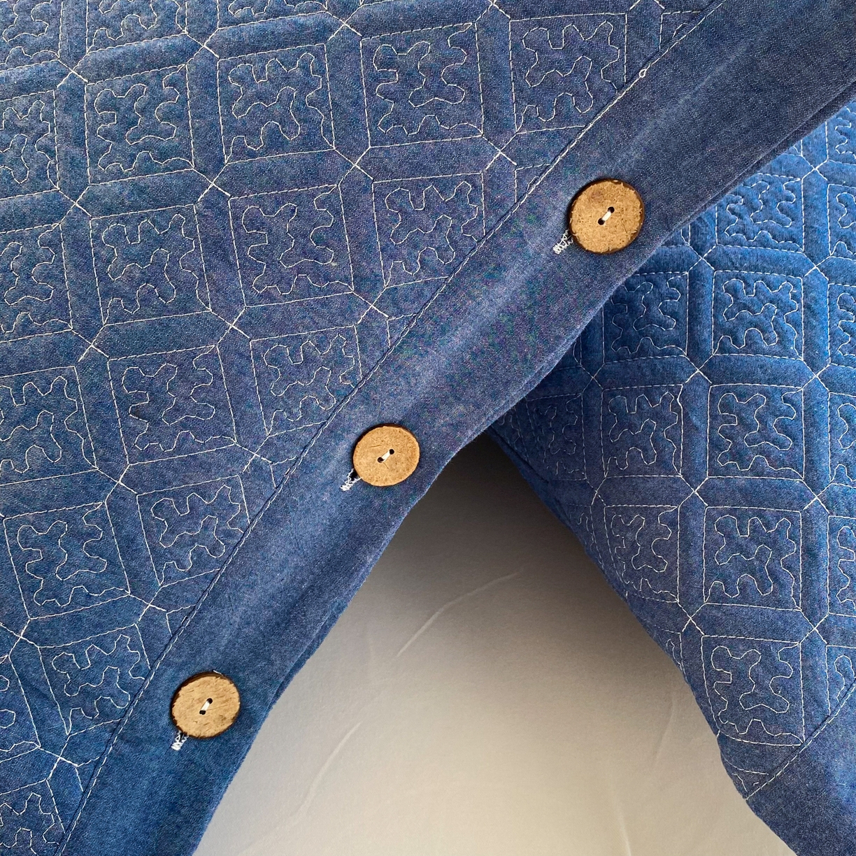 91家纺网 家纺一手货源 找家纺 美宜家 2026新款全棉枕头套高密色织水洗加棉绗缝高端纯色枕套 极简仔兰