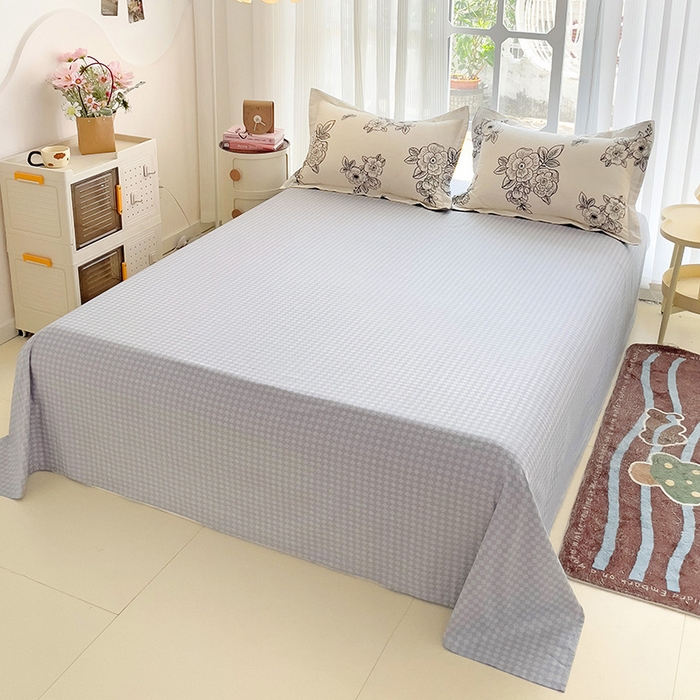 91家纺网 家纺一手货源 找家纺 （总）曲之慕 2026春夏新款全棉纯棉小清新印花系列四件套床单床笠