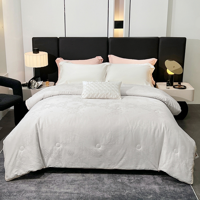 VIP被业 2025新款60S全棉大提花大豆冬被被子被芯 灰色