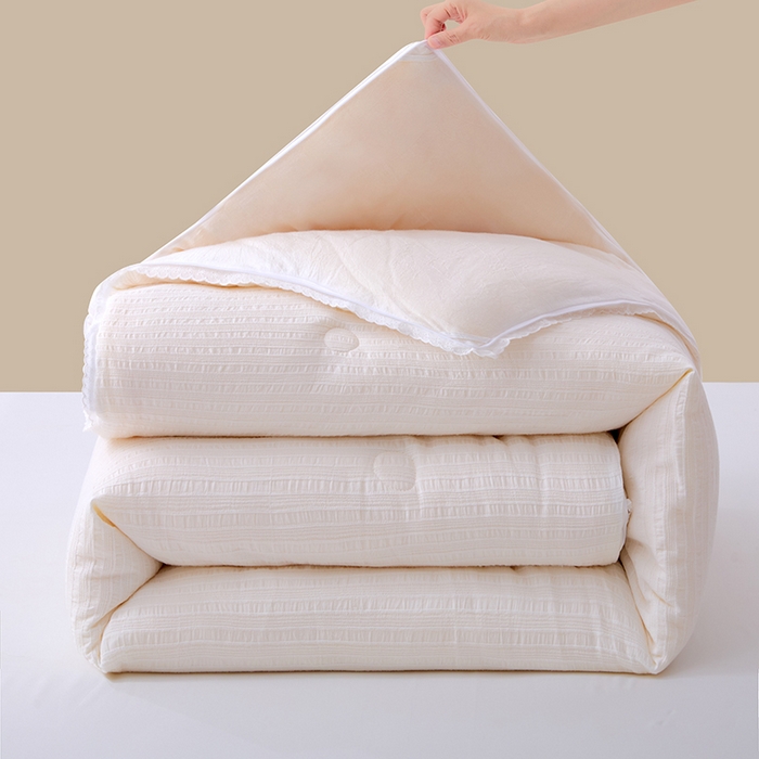 VIP被业 2025新款星辰织条全棉大豆子母被冬被被芯 白色