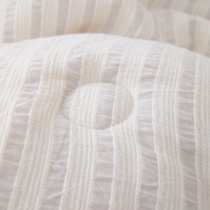 91家纺网 家纺一手货源 找家纺 VIP被业 2025新款星辰织条全棉大豆子母被冬被被芯 灰色