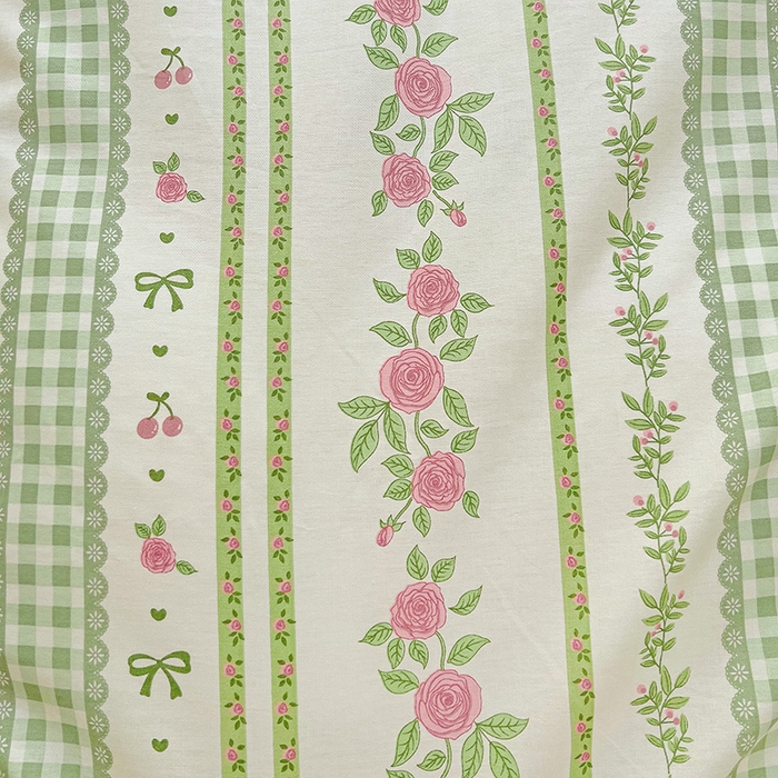 91家纺网 家纺一手货源 找家纺 曲之慕 2026春夏新款全棉纯棉小清新印花系列四件套床单床笠 恋恋花海