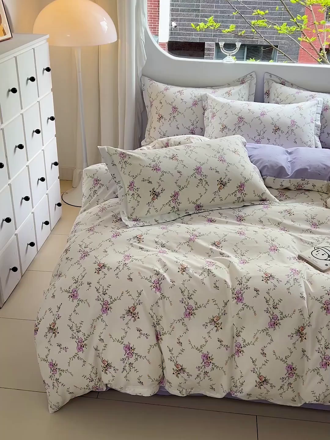 91家纺网 家纺一手货源 找家纺 曲之慕 2026春夏新款全棉纯棉小清新印花系列四件套床单床笠 梦幻