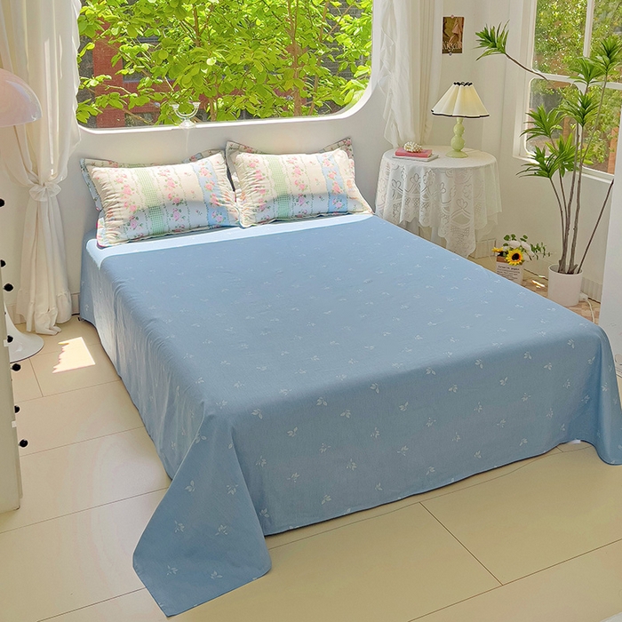 91家纺网 家纺一手货源 找家纺 曲之慕 2026春夏新款全棉纯棉小清新印花系列四件套床单床笠 蔷薇花语