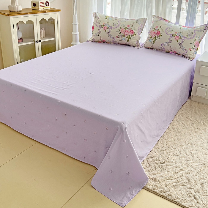 91家纺网 家纺一手货源 找家纺 曲之慕 2026春夏新款全棉纯棉小清新印花系列四件套床单床笠 清欢