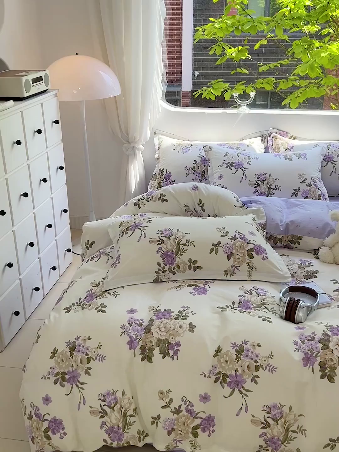 91家纺网 家纺一手货源 找家纺 曲之慕 2026春夏新款全棉纯棉小清新印花系列四件套床单床笠 情迷