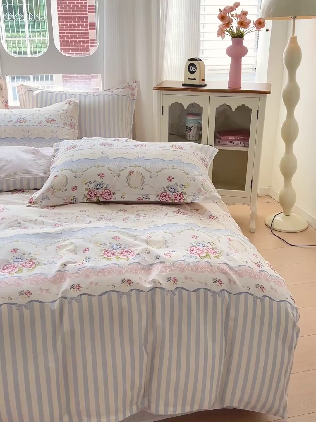 91家纺网 家纺一手货源 找家纺 曲之慕 2026春夏新款全棉纯棉小清新印花系列四件套床单床笠 时光漫旅