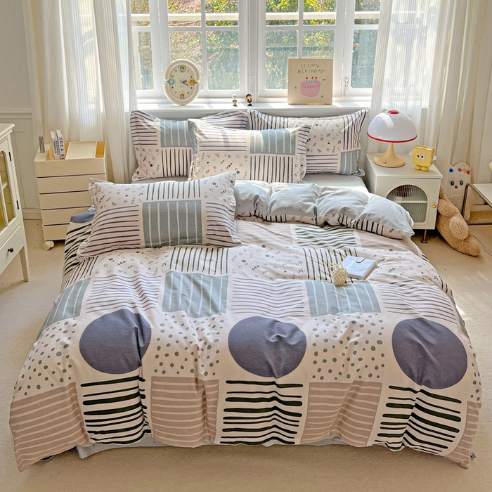 曲之慕 2026春夏新款全棉纯棉小清新印花系列四件套床单床笠 一见倾心