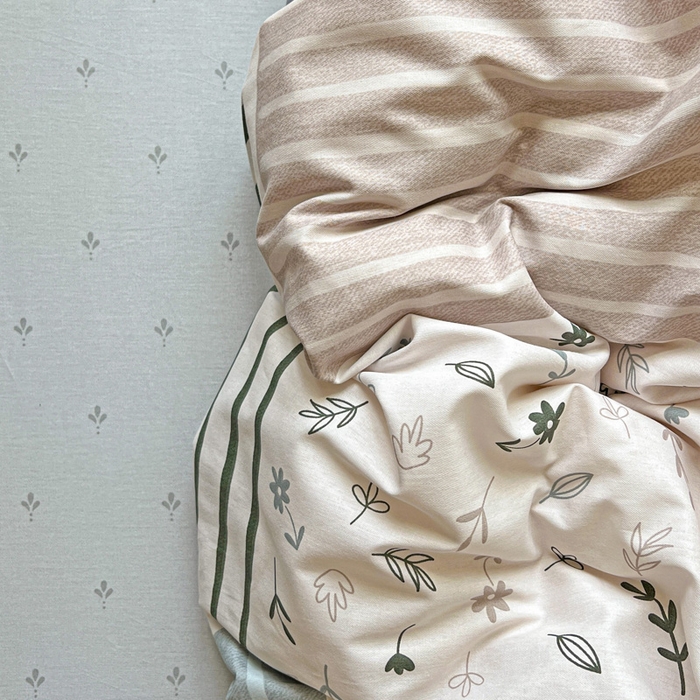 91家纺网 家纺一手货源 找家纺 曲之慕 2026春夏新款全棉纯棉小清新印花系列四件套床单床笠 一见倾心