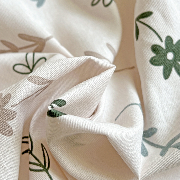 91家纺网 家纺一手货源 找家纺 曲之慕 2026春夏新款全棉纯棉小清新印花系列四件套床单床笠 一见倾心