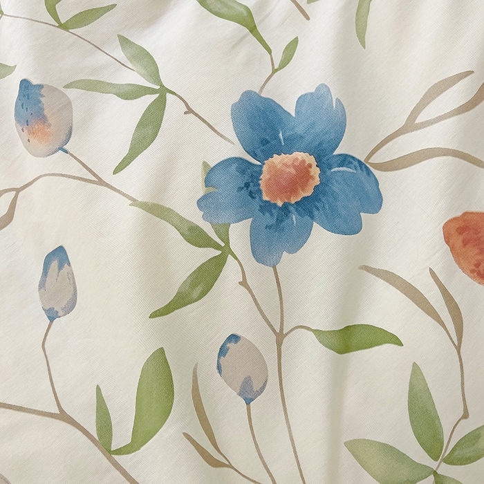 91家纺网 家纺一手货源 找家纺 曲之慕 2026春夏新款全棉纯棉小清新印花系列四件套床单床笠 依梦